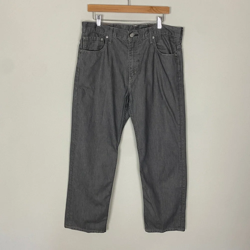 Levi's 569 Loose Straight Jeans Mens 36x32 (fits 36x30) Grey Baggy Relaxed Denim
